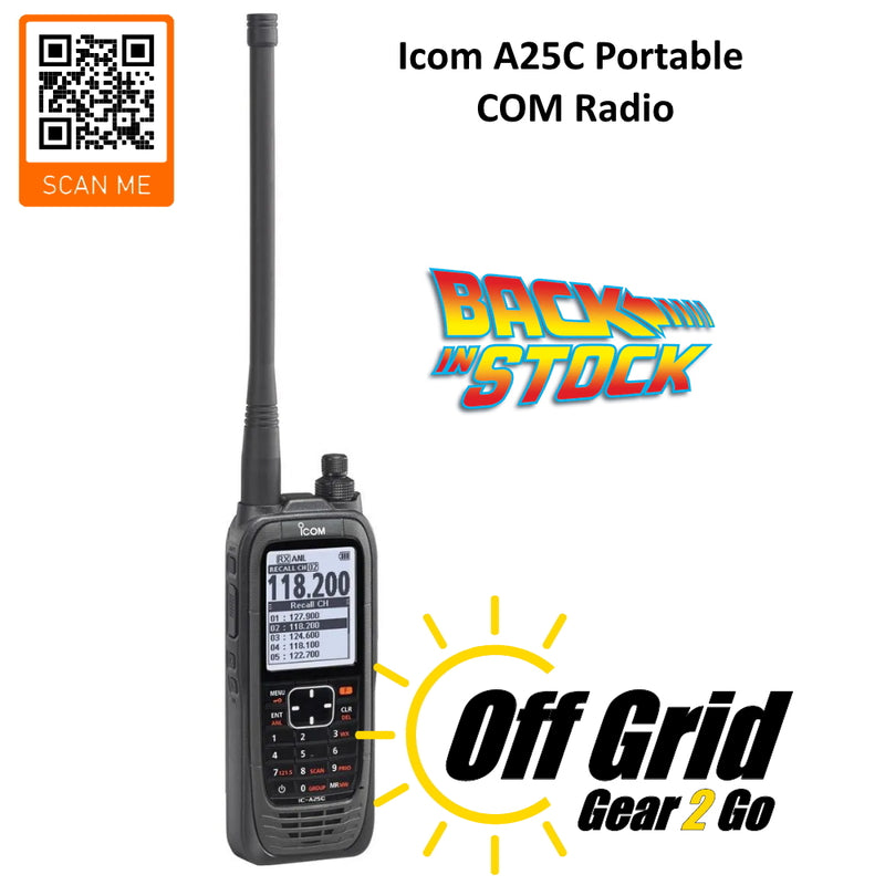 Icom IC-A25C Portable COM VHF AM Aircraft Radio (118.00-136.975 MHz)