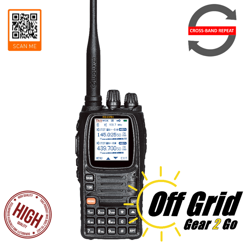 KG-UV9H 10W Dual-Band VHF/UHF Analog Radio with 999 Channels and 3200mAh High Capacity Li-Ion Rechargeable Battery