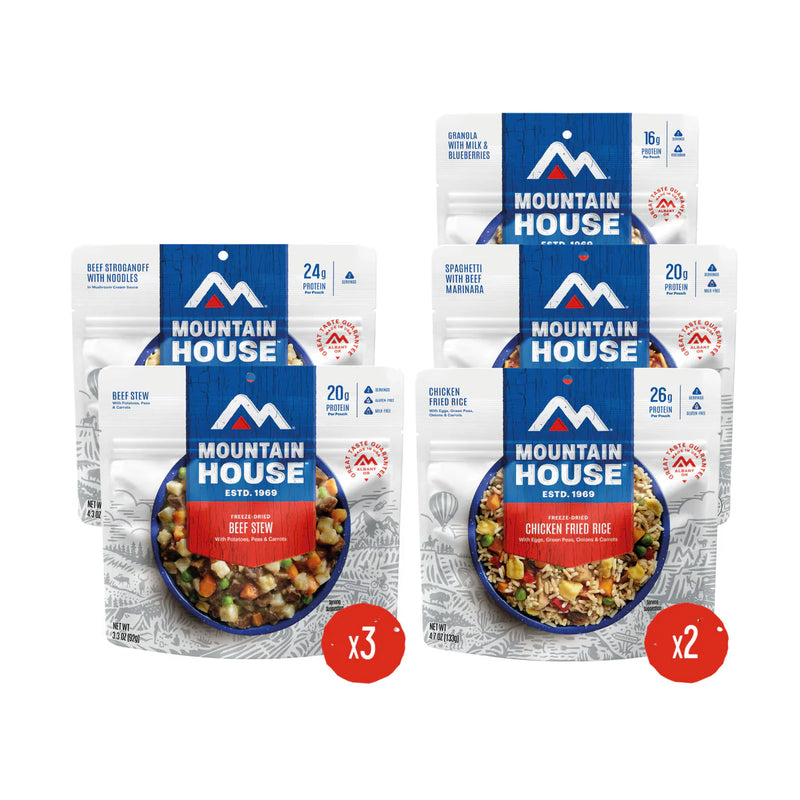 Mountain House Classic Assortment Bucket  - 24 Meals in 12 Pouches