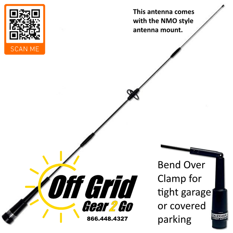 Comet – CA-2X4SRNMO – 140-160MHz/435-465MHz Mobile Antenna with NMO Mount (BLACK)