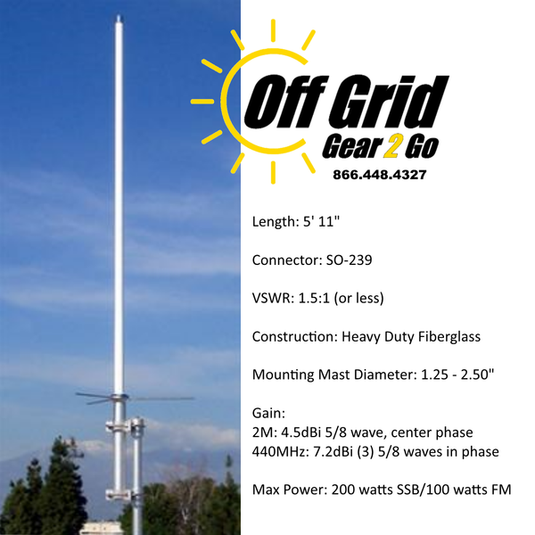 Comet GP-3 Dual-Band Base Antenna (with SO-239 Connector)