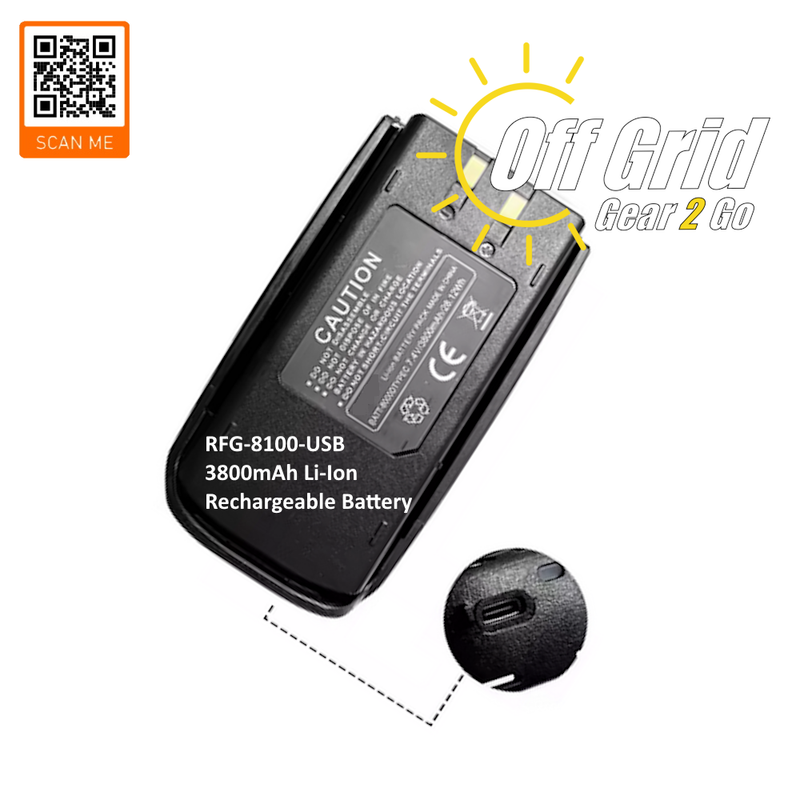RFG-8100-USB 3800mAh Rechargeable Li-Ion Battery with USB-C