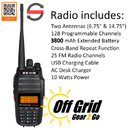 RFG-8100-USB Two-Way 10 Watt VHF/UHF Analog Radio w/3800mAh Extended Li-Ion USB-C Battery