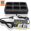 6 Unit Battery Bank Charger for RFG-8100 or RFG-8100-USB 10 Watt D/B Analog Radios