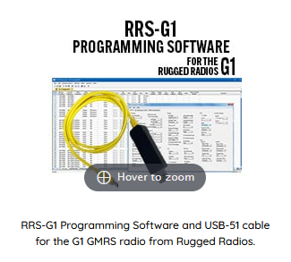 Rrs Software RTS RRS-G1 Programming Software and USB-51 cable for the G1 GMRS radio