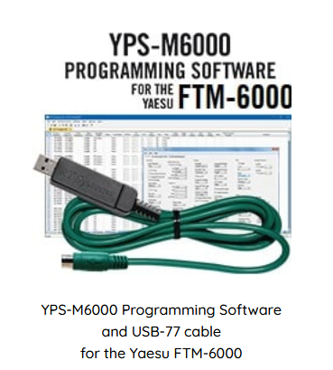 RTS Yaesu YPS-M6000 Programming Software and USB-77 cable for the Yaesu FTM-6000 radio