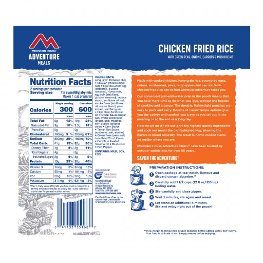 Save 10%! MH Freeze Dried Chicken Fried Rice Entree Pouch - GF - PROMO