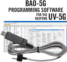 RTS BAO-5G Programming Software and USB-K4Y cable for the Baofeng UV-5G GMRS Radio