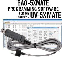 RTS BAO-5XMate Programming Software and USB-K4Y cable for the Baofeng UV-5XMate