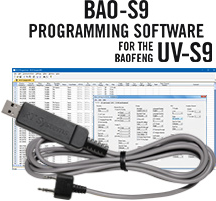 RTS BAO-S9 Programming Software and USB-K4Y cable for the Baofeng UV-S9, UV-S9x3, and BF-UVS9Plus Triband Radios
