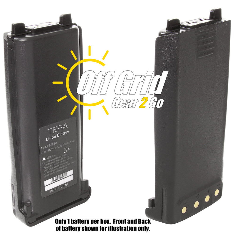 TERA BAT-70 Li-Ion 2500 mAh Battery Pack for the TERA TR-7200 & TR-7400 Handheld Radios