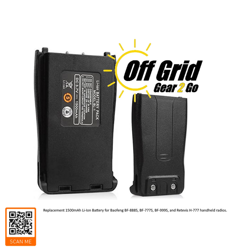 Baofeng OEM BF-888S Handheld 1500mAh Li-Ion Battery