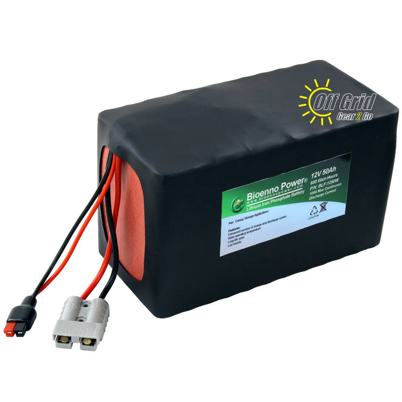 Bioenno BLF-1250A 12V, 50Ah Lithium Iron Phosphate (LiFePO4) Battery, PVC
