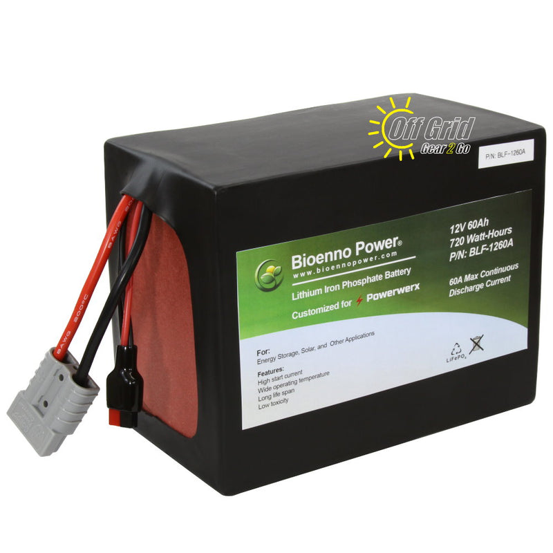 Bioenno BLF-1260A 12V, 60Ah Lithium Iron Phosphate (LiFePO4) Battery, PVC