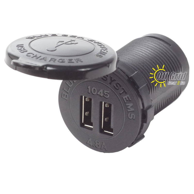 Blue Sea 1045 Fast Charge Dual USB Charger Socket Mount