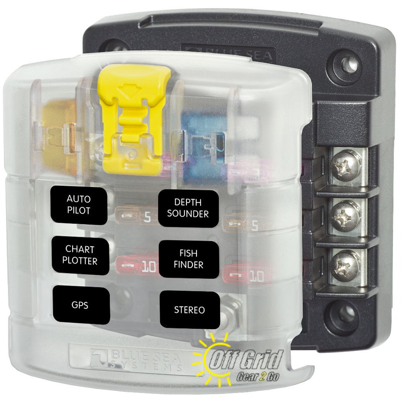 Blue Sea 5028 6 Circuit Blade Fuse Block with Cover