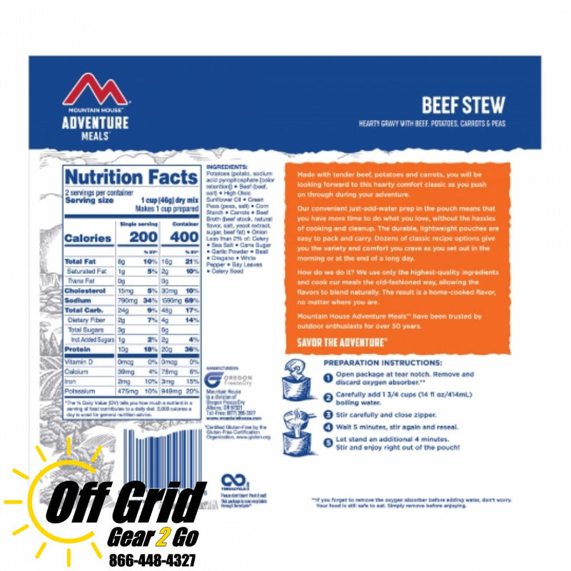 MH Freeze Dried Beef Stew Entree Pouch - GF