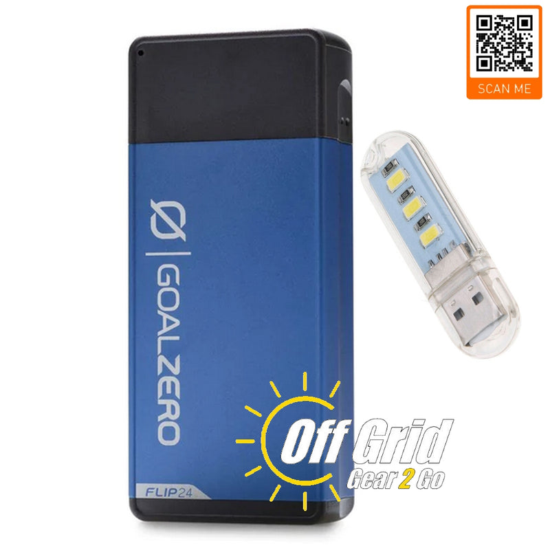 GOAL ZERO FLIP 24 POWER BANK (w/LED Light Stick) - SLATE BLUE