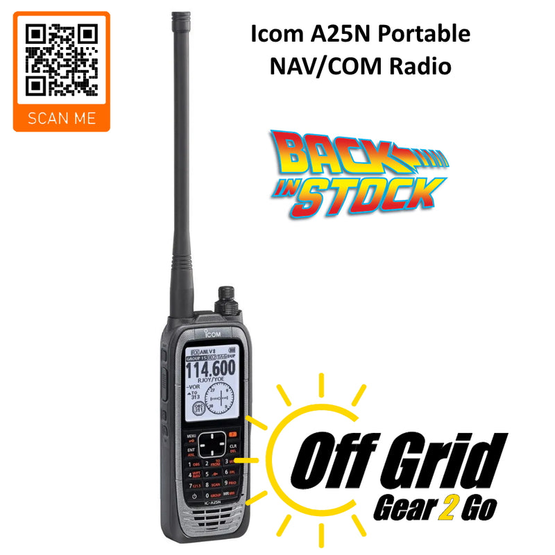 Icom IC-A25N Portable NAV/COM VHF AM Aircraft Radio (118.00-136.975 MHz)