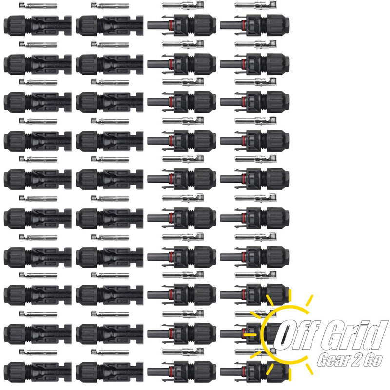MC4-20 - Male/Female Solar Panel Cable Connectors - 20 Pairs