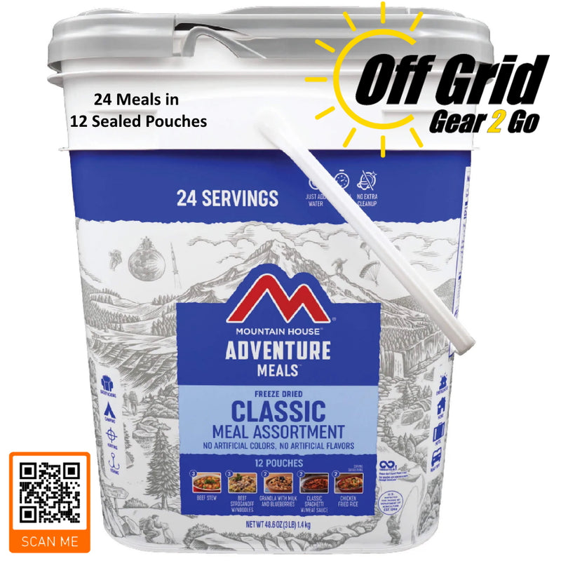 Mountain House Classic Assortment Bucket  - 24 Meals in 12 Pouches