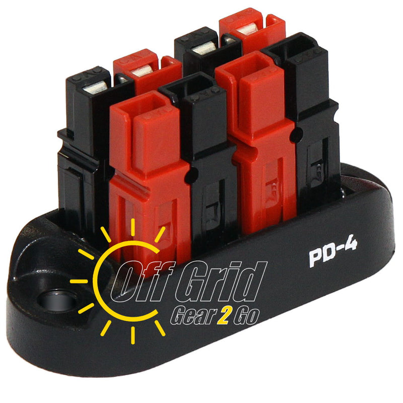 Powerpole PD-4 Power Distribution Block for 15/30/45A Connectors - 4 Position