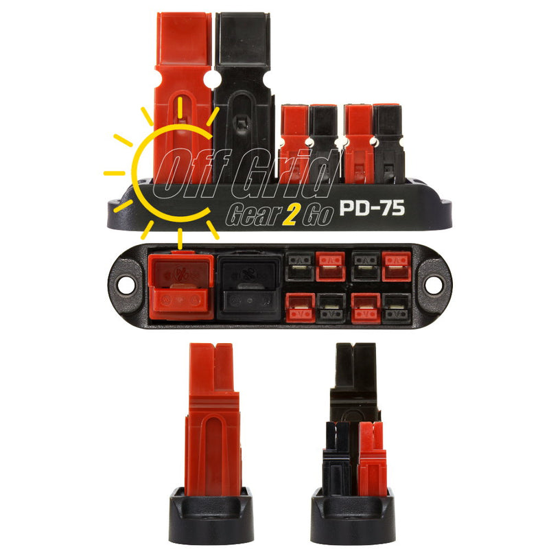 Powerpole PD-75 Distribution Block for 15/30/45A Connectors (75A Input) - 4 Position