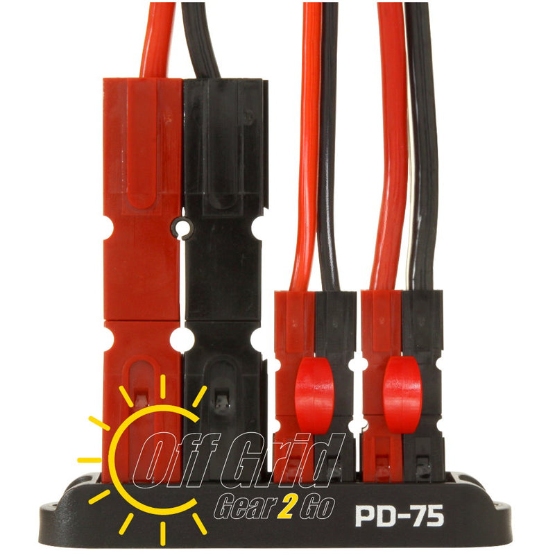 Powerpole PD-75 Distribution Block for 15/30/45A Connectors (75A Input) - 4 Position