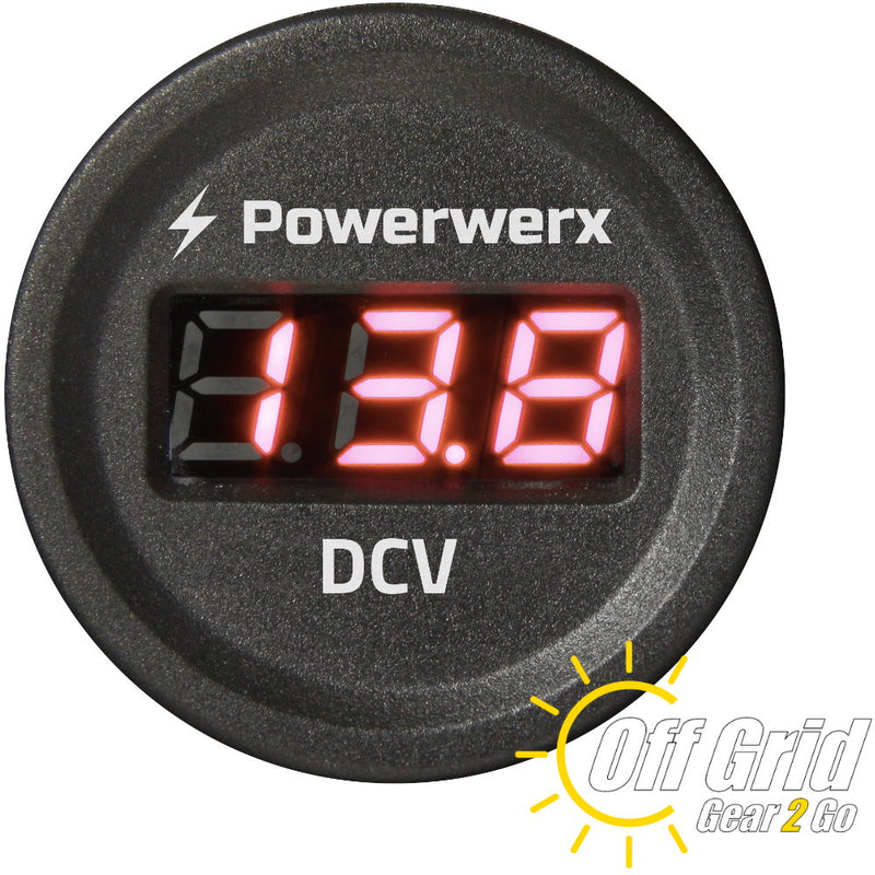 PanelDVM Red - Panel Mount Digital Red Volt Meter for 12/24V Systems