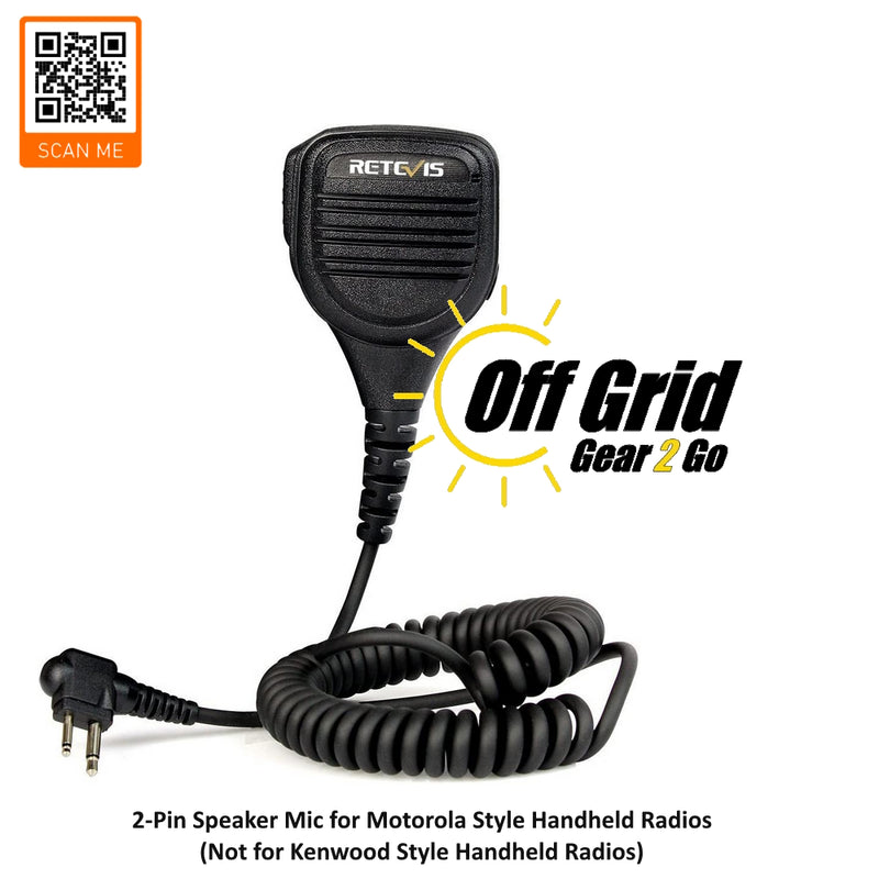Retevis 2-Pin Shoulder Mic for Motorola MagOne Handheld Radios