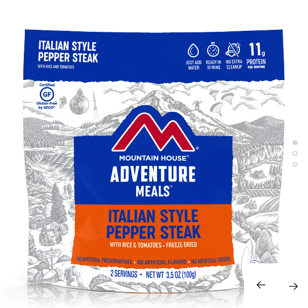 Save 10%! MH Freeze Dried Italian Style Pepper Steak Entree Pouch - GF