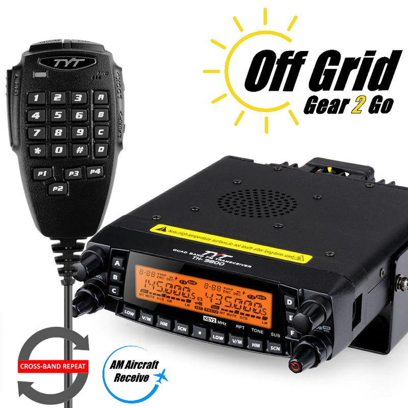 TYT TH-9800 50W Quad-Band, Dual-Display 29/50/144/450 MHz Mobile Radio with Cross-Band Repeat