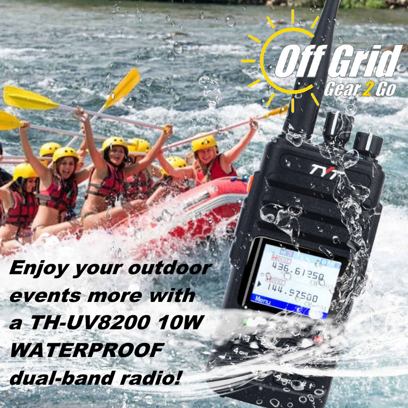 TYT TH-UV8200 IP67 Waterproof  Dual-Band VHF/UHF 10W Handheld Radio w/256 Memory Channels