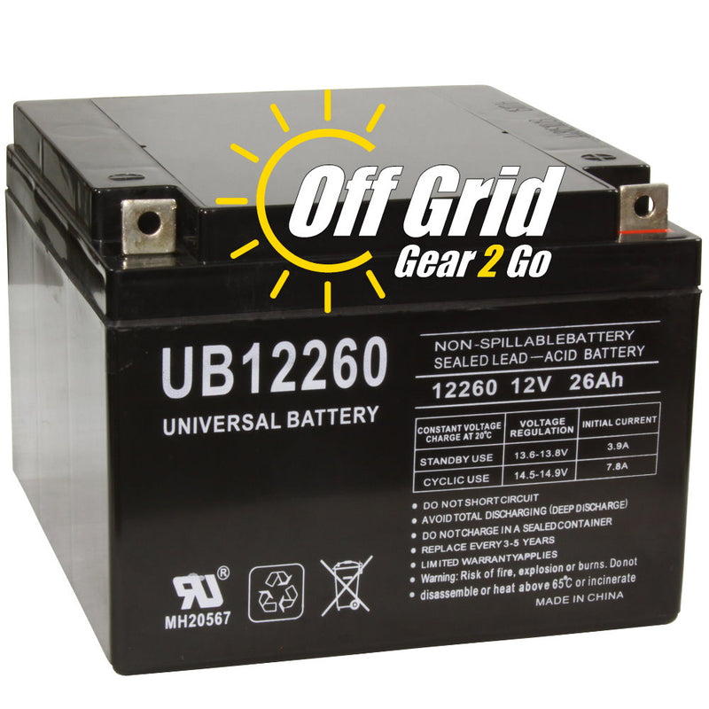 UPG UB12260 - D5747 12V 26Ah T3 Terminal Sealed Lead Acid (SLA) Battery