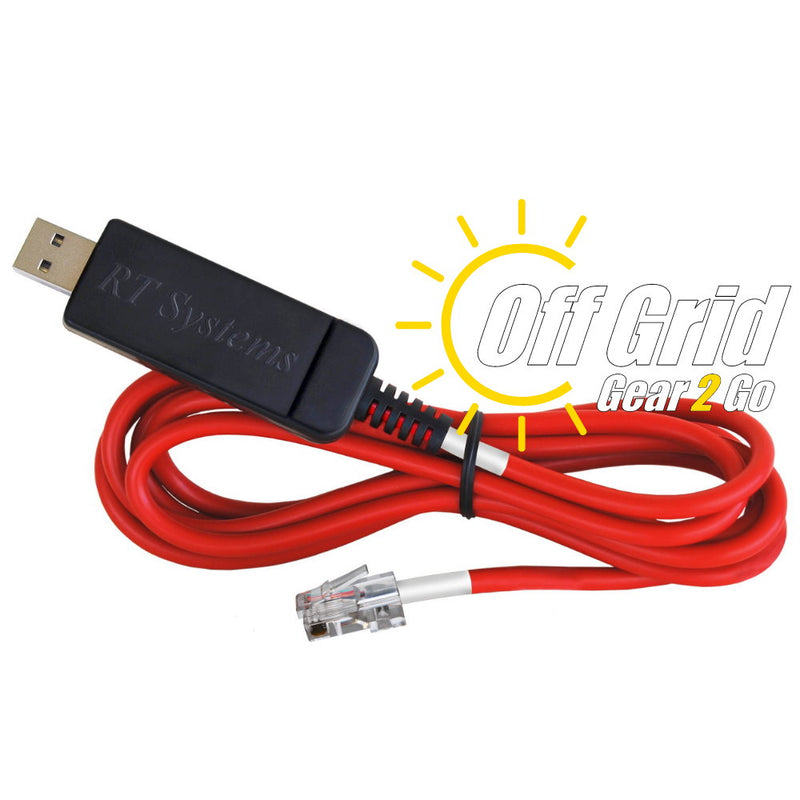 RTS USB-30 FTDI Programming Cable     (8-Pin Modular Plug Red Cable w/ White Band)