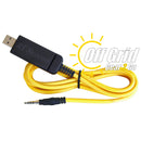 RTS USB-57B FTDI Programming Cable     (Extended 4-Conductor 3.5mm Plug - Yellow Cable)