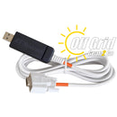 RTS USB-65 FTDI Programming Cable     (DB-9 Null-Modem - White Cable w/ Orange Band)