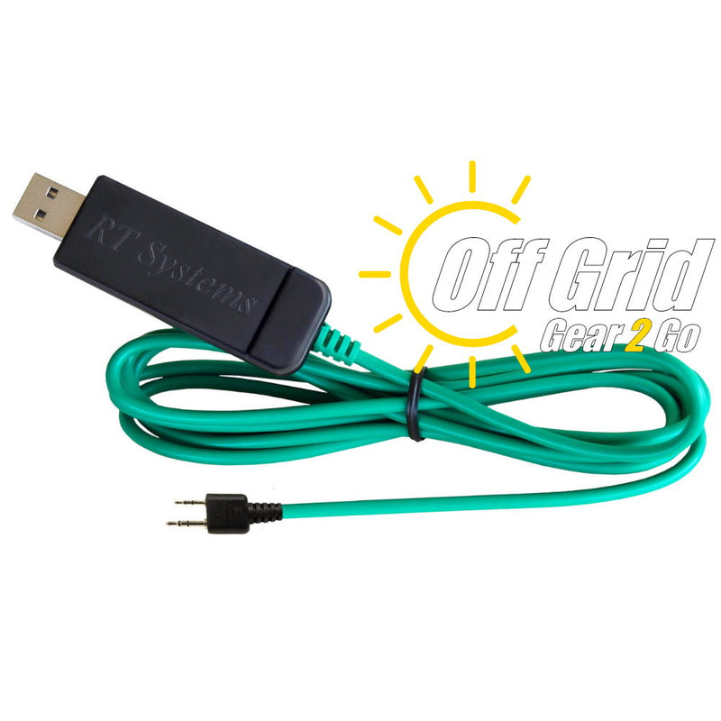 RTS USB-67 FTDI Programming Cable     (Narrow 2-Pin HT Mic Jack Plug - Green Cable)