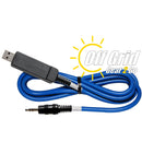 RTS USB-70 FTDI Programming Cable     (3.5mm Stereo Plug - Blue Cable/White Band)