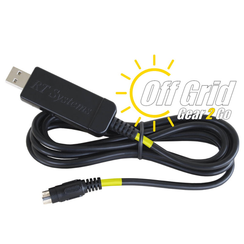 RTS USB-K4S FTDI Programming Cable     (6-Pin Mini-Din Black Cable w/ Yellow Band)