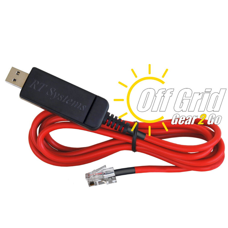 RTS USB-W5R FTDI Programming Cable (8-Pin Modular Plug - Red Cable w/ Black Band)