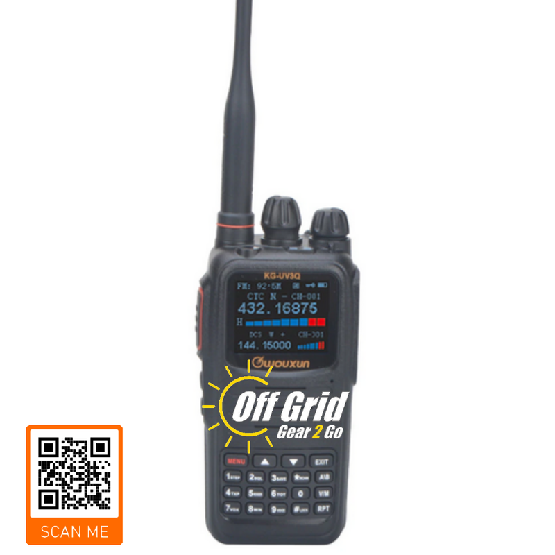KG-UV3Q 10W Dual-Band VHF/UHF Analog Radio with 999 Channels, Scrambler, and 3200mAh High Capacity Li-Ion Rechargeable Battery